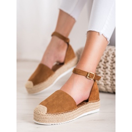 SHELOVET Openwork Espadrilles brun 1