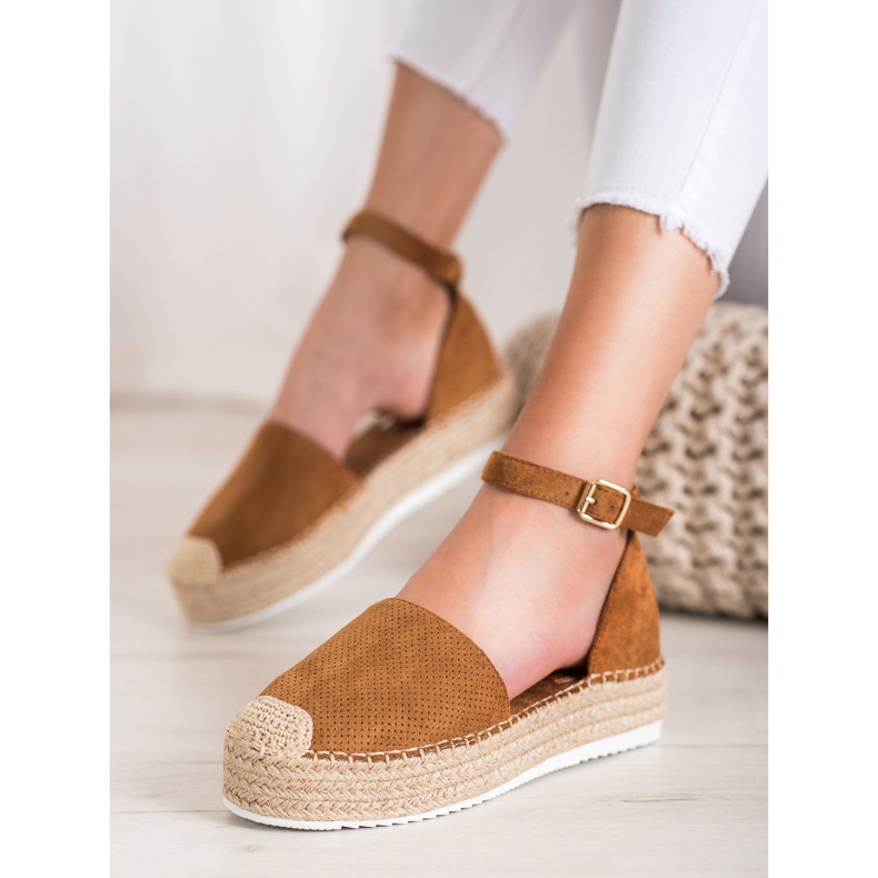 SHELOVET Openwork Espadrilles brun 1
