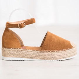 SHELOVET Openwork Espadrilles brun 2