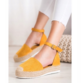 SHELOVET Openwork Espadrilles gul 2