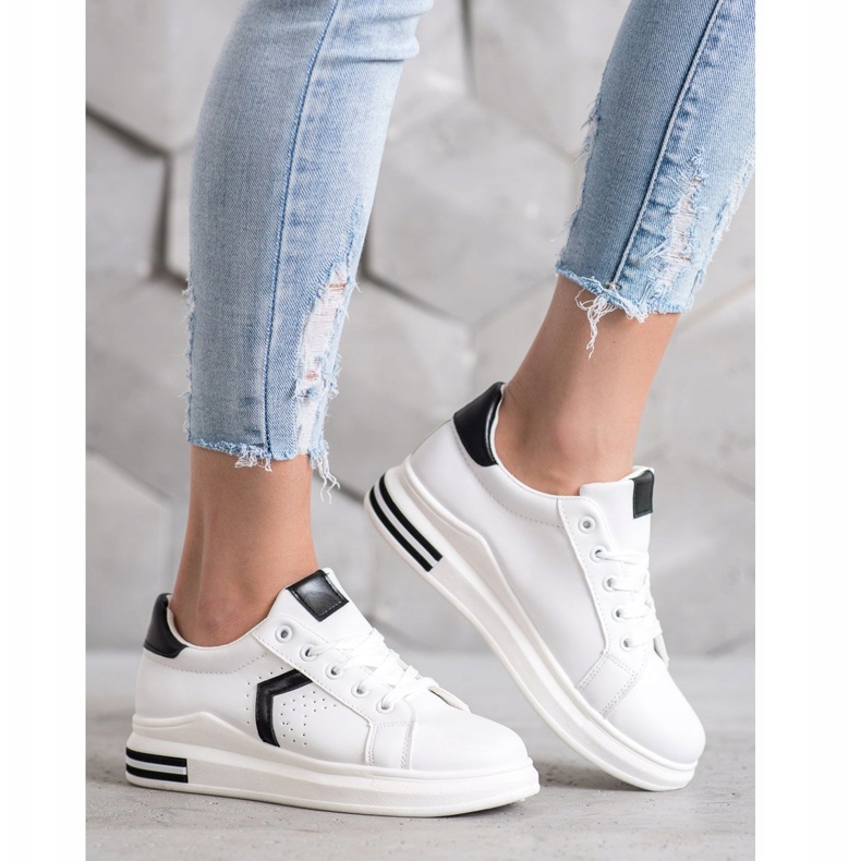 SHELOVET Sportskor tillverkade av ekoläder vit 2