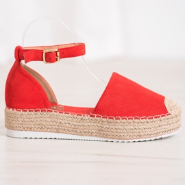 SHELOVET Openwork Espadrilles röd 2
