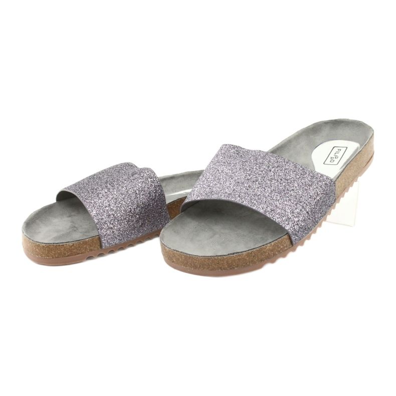 Filippo Silverprofilerade kvinnors flip flops DK1373/20 grå 2