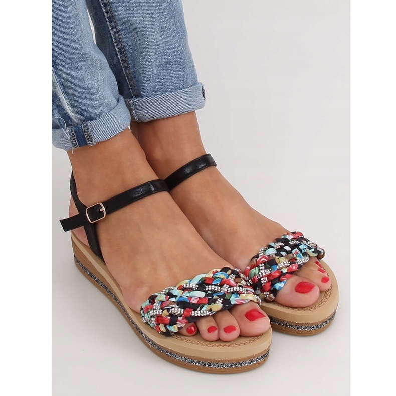 Svarta damsandaler CK151P Svart 1