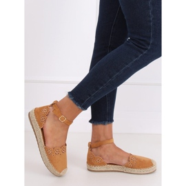 Espadrilles genombruten kamel JH119 Camel brun 2