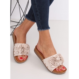 Beige tofflor för kvinnor F191 Beige 2