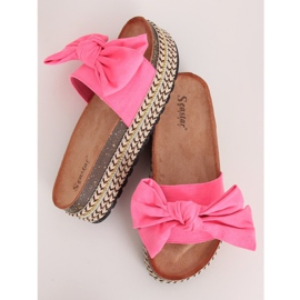 Rosa CK137P Fushie tofflor med hög sula 1