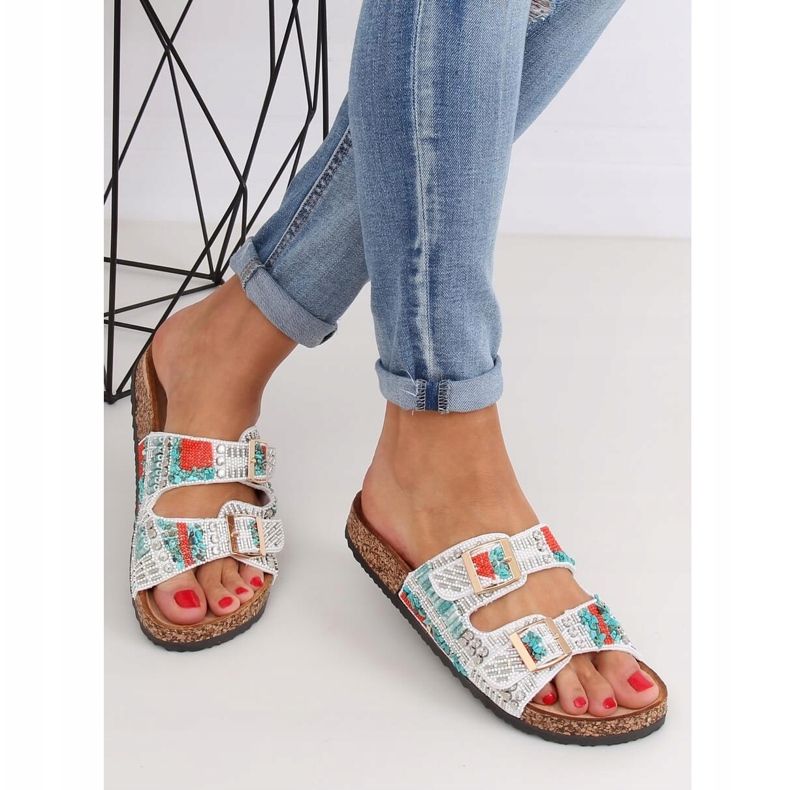 Scholki med vita pärlor CK133P Vit mångfärgad 1