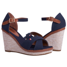 SEA Kvinnors sandaler på kilblå LaMane brun marinblå 3