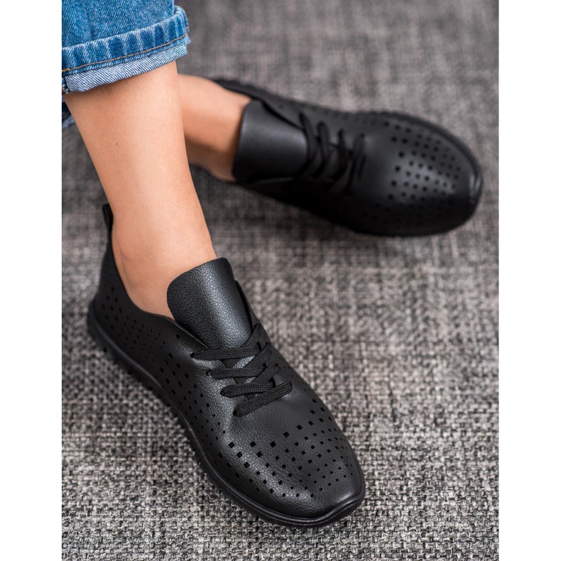 Camo Openwork sneakers med ekoläder svart 2