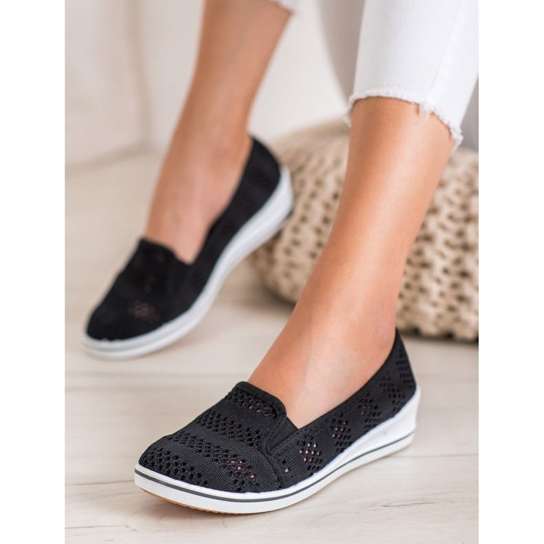 SHELOVET Openwork ballerinor svart 1