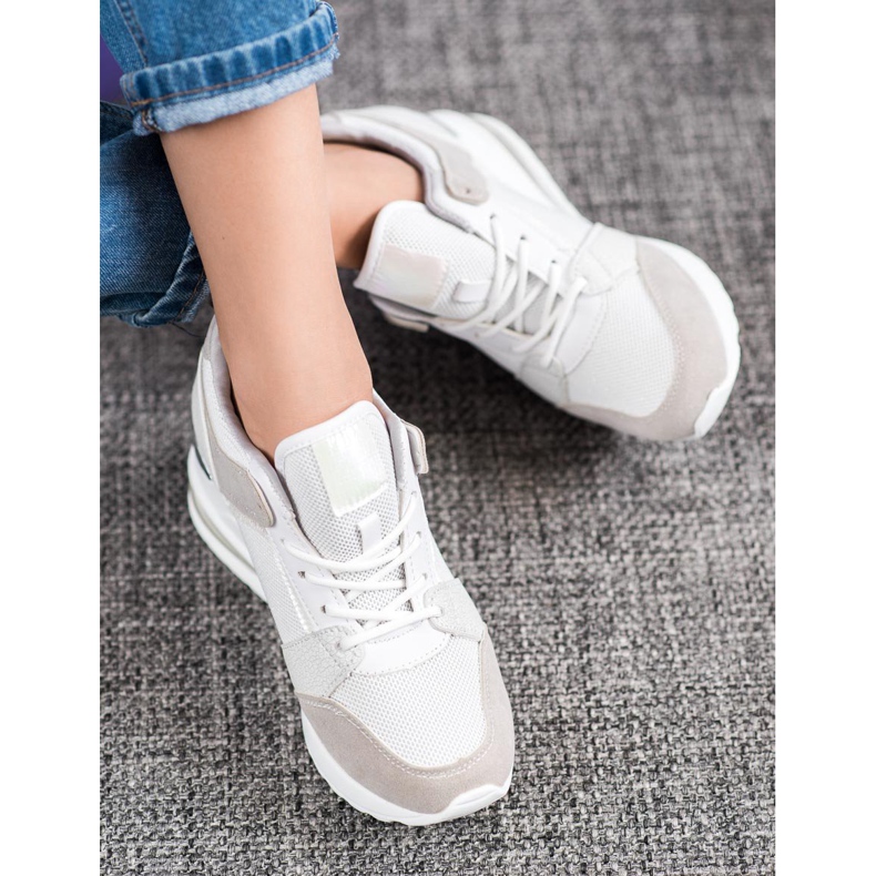 Weide Fashion Wedge Sneakers vit grå 2
