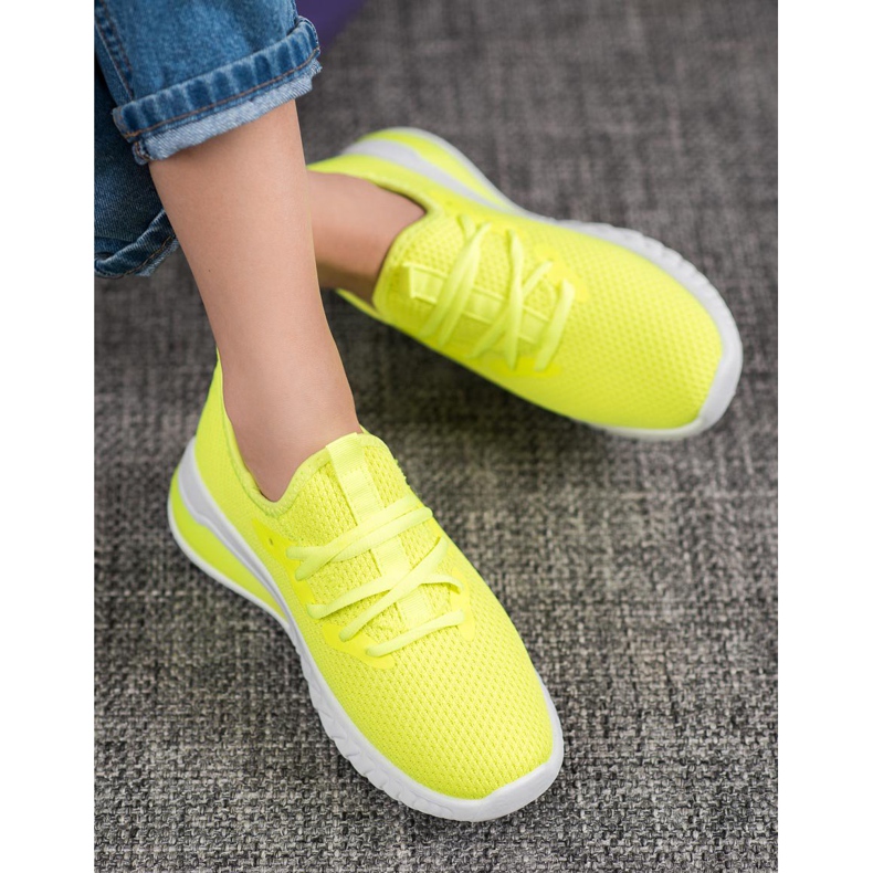 SHELOVET Textil sneakers gul 1