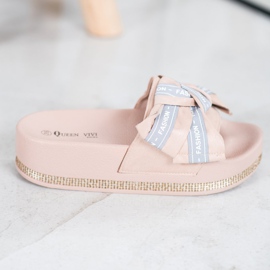 Queen Vivi Beige mode tofflor 2