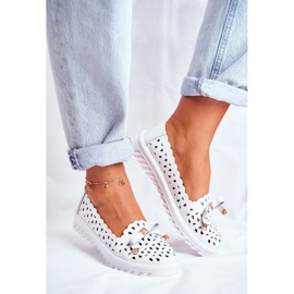 S.Barski Dam Loafers, Openwork Leather LR71515 Vit Murrieta 1