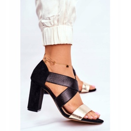 EVE Dam Sandaler Mocka Slip På Svart Guld Varina 2