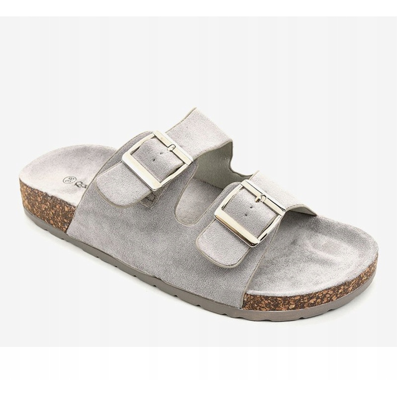 Grå tofflor med spänne BL3100-SF 1