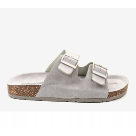 Grå tofflor med spänne BL3100-SF 2