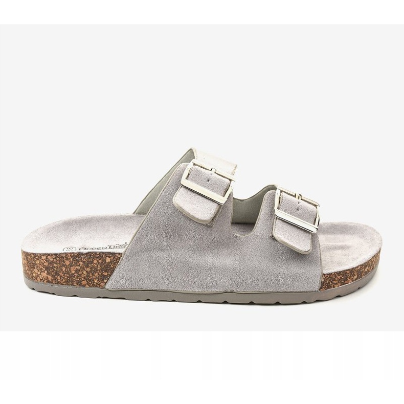 Grå tofflor med spänne BL3100-SF 2