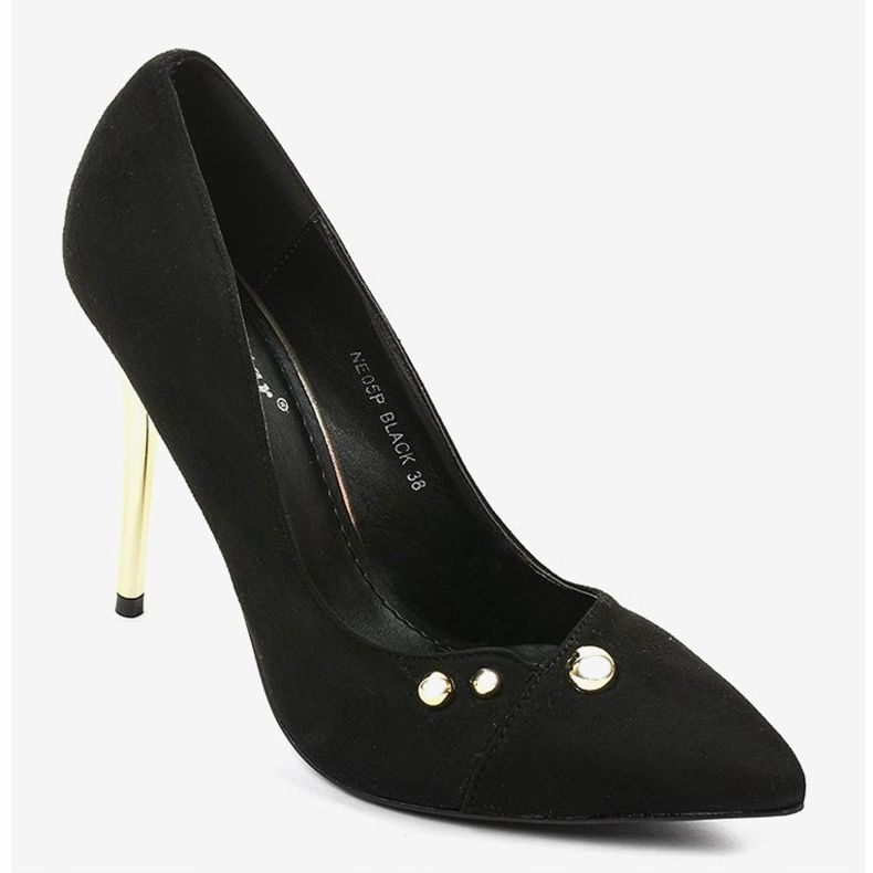 Svarta klassiska höga klackar med NE05P dubbar 2