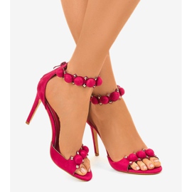 Fuchsia sandaler på en högklackad GH-5A5735-19 rosa 2