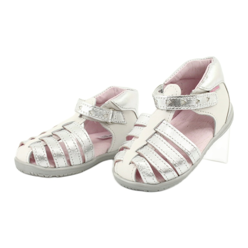 Mazurek Girls 'White and Silver Leather Sandals 245 vit 2