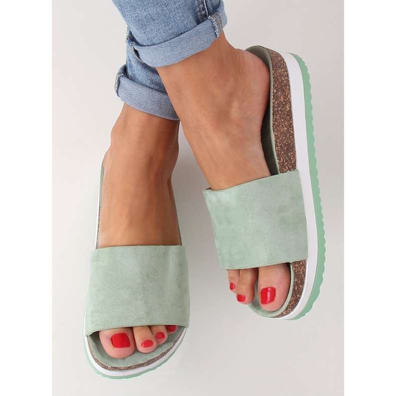 Aquamarin tofflor för kvinnor CK184P Grön 1