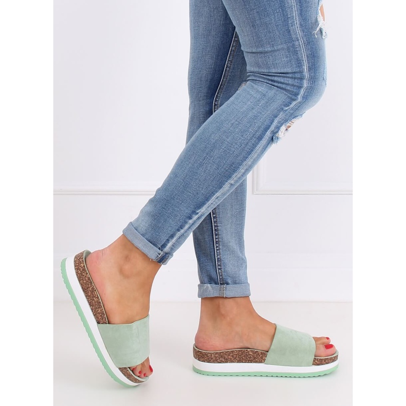 Aquamarin tofflor för kvinnor CK184P Grön 2