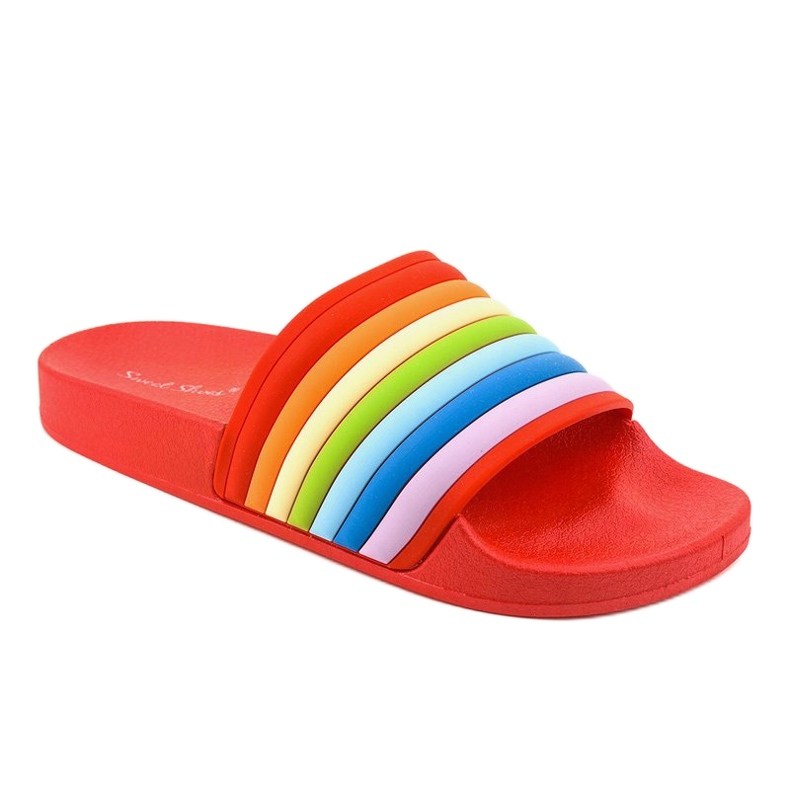 Röda flip-flops med en regnbåge 2456-3 mångfärgad 1