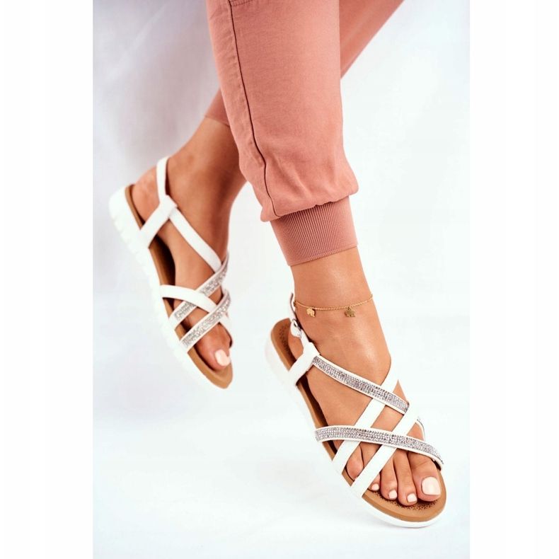 Kvinnors sandaler Lu Boo With Cubic Zirconia 406-6 White Feen vit 1