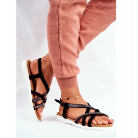 Sandaler för kvinnor Lu Boo med Cubic Zirconia 406-6 Black Feen svart 1