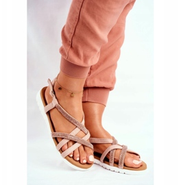 Kvinnors sandaler Lu Boo med Cubic Zirconia 406-6 Rose Gold Feen rosa gul 1