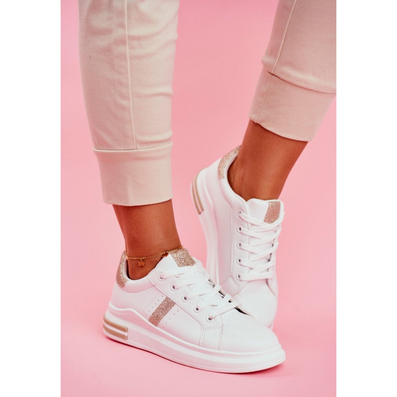 Kvinnors sportskor Vitguld Glitter Narval 2