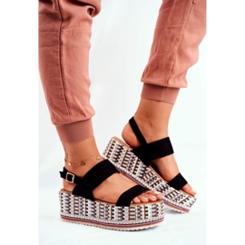 ADY Sandaler för kvinnor på plattformen Black Sandy svart 2