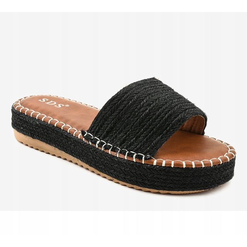 Svarta espadrilletofflor 7970-PL 1