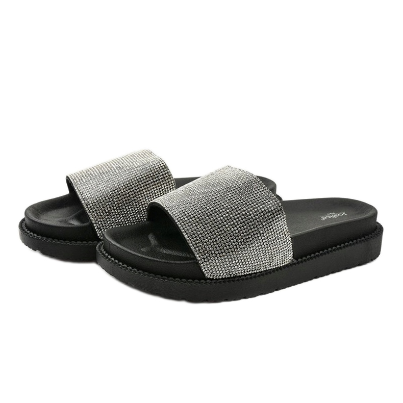 Svarta tofflor med paljetter SF-01 2
