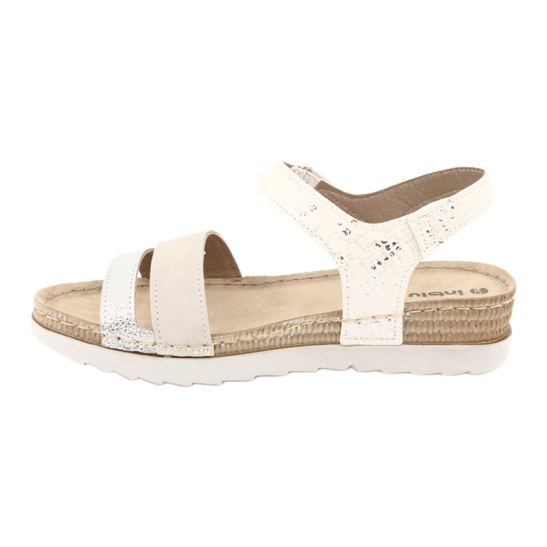 Sandaler med läderinsats Inblu Argento OF019 vit grå 1