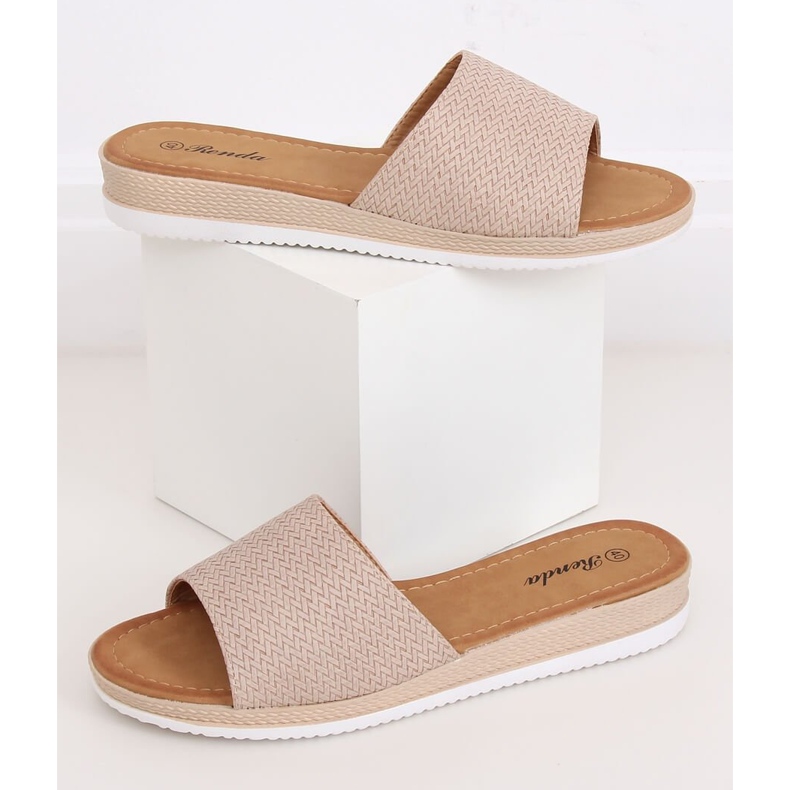 Beige tofflor för kvinnor BQ-66 Beige 1