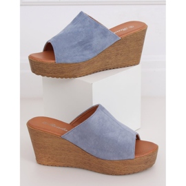 Blå kile tofflor 10-236 Blå 1