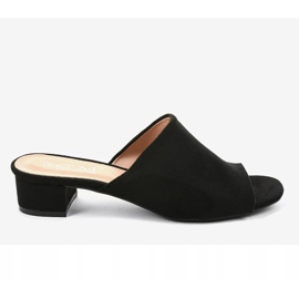 Svarta högklackade tofflor 77-91 2