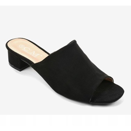 Svarta högklackade tofflor 77-91 1