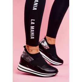 Kvinnors Sport Slip On Wedges Skor Svart Cold Play 1