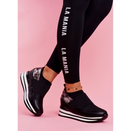 Kvinnors Sport Slip On Wedges Skor Svart Cold Play 2