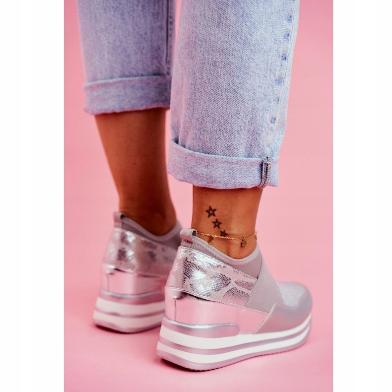 Kvinnors Sport Slip On Wedge Shoes Grå Cold Play 1