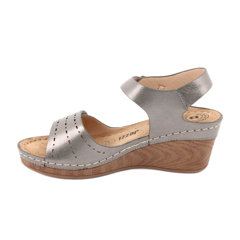 Evento Metalliska kvinnors sandaler på Wedge 9SD98-0980 Gray grå 1