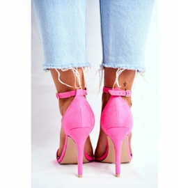 SEA Kvinnors sandaler på en högklackad ekosmocka Fuchsia Liberty rosa 2