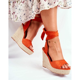 PS1 Kvinnors sandaler på kilen bunden Orange Belleza 2