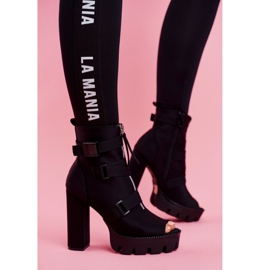 PS1 Dam Ankelstövlar Open Toe Black Gladios svart 2