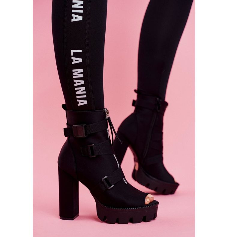 PS1 Dam Ankelstövlar Open Toe Black Gladios svart 2