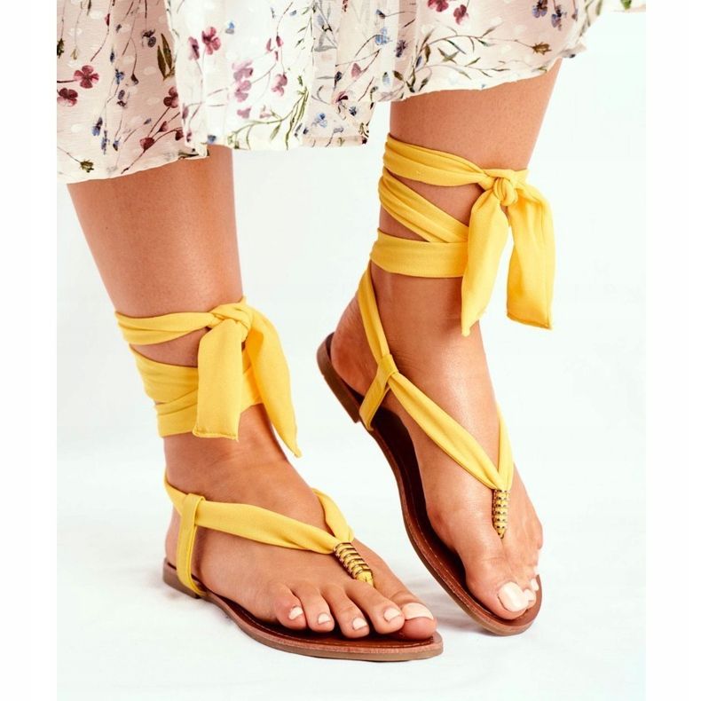FS1 Kvinnor Sandaler Flip-flops Tied Yellow Derryl gul 1